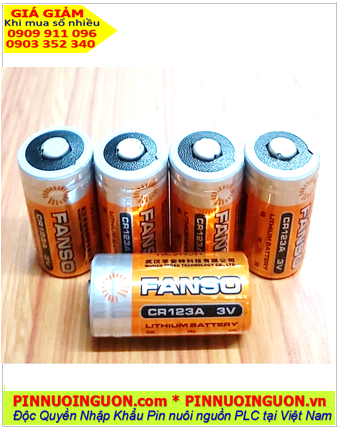 Pin Fanso CR123A, Pin Fanso CR17345 lithium 3V 2/3A ; Pin công nghiệp FANSO CR123A, CR17345 Lithium 3v chính hãng 